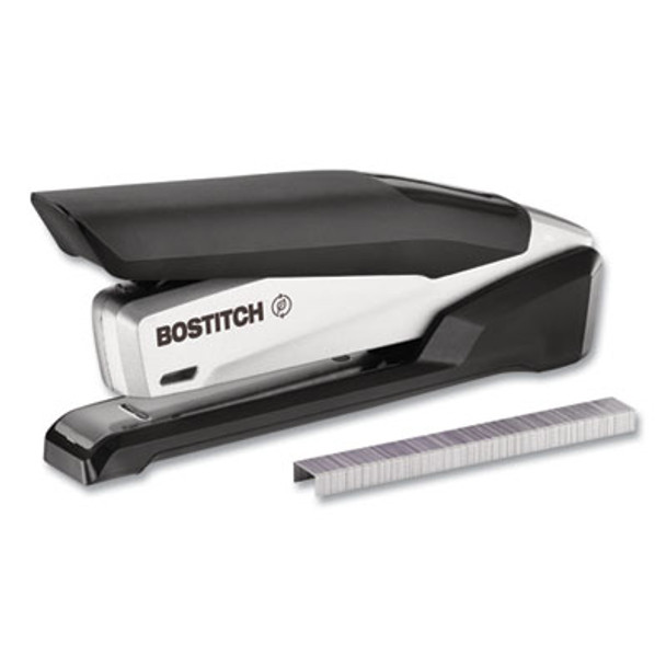 Inpower+28 Executive One-Finger 3-In-1 Eco-Friendly Desktop Stapler, 28-Sheet Capacity, Black/Silver