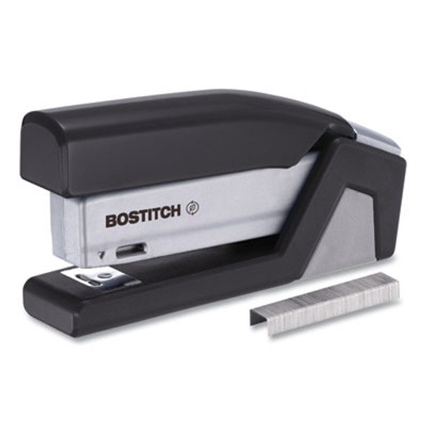 Injoy One-Finger 3-In-1 Eco-Friendly Compact Stapler, 25-Sheet Capacity, Black