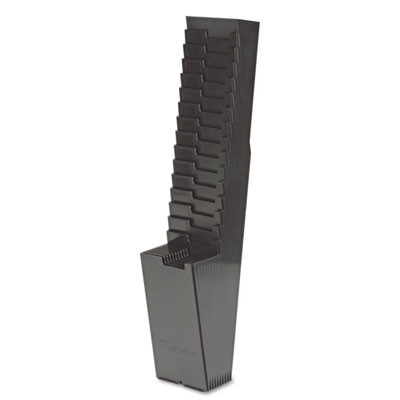 Expanding Time Card Rack, 25 Pockets, Plastic, Black
