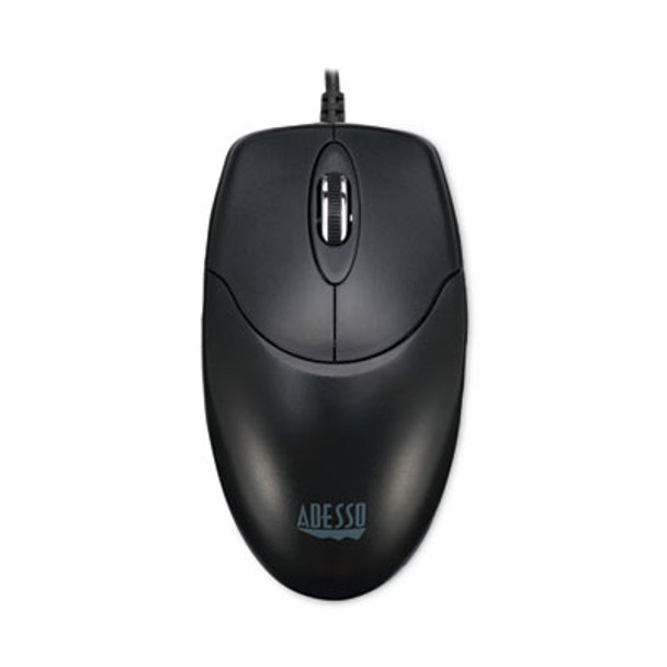 Three-Button Desktop Optical Scroll Usb Mouse, Usb 2.0, Left/Right Hand Use, Black