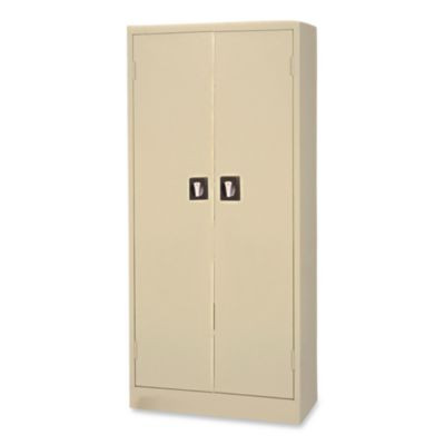 Space Saver Storage Cabinet, Four Shelves, 30w X 15d X 66h, Putty