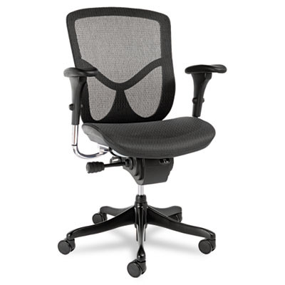 Alera Eq Series Ergonomic Multifunction Mid-Back Mesh Chair, Supports Up To 250 Lb, Black