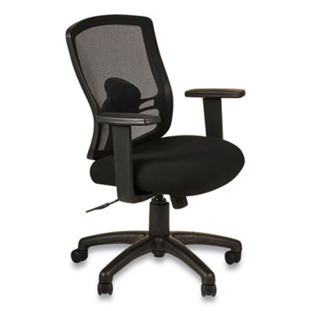 Alera Etros Series Mesh Mid-Back Petite Swivel/Tilt Chair, Supports Up To 275 Lb, 17.71" To 21.65" Seat Height, Black