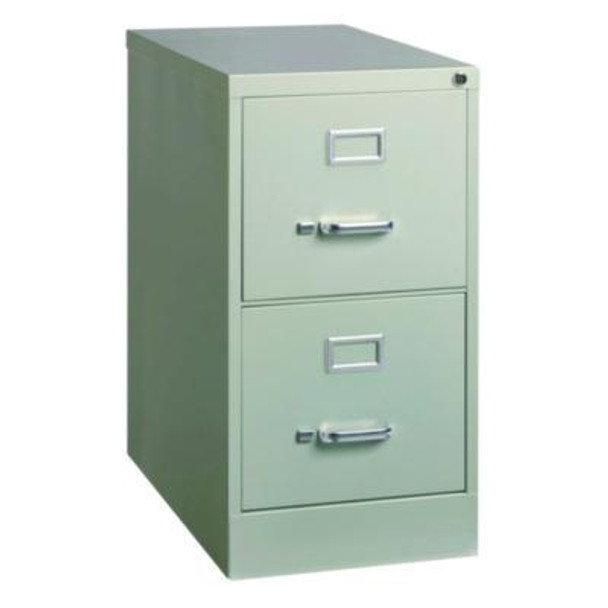 Two-Drawer Economy Vertical File, 2 Letter-Size File Drawers, Light Gray, 15" x 25" x 28.38"