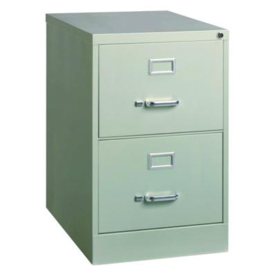 Two-Drawer Economy Vertical File, 2 Legal-Size File Drawers, Light Gray, 15" x 25" x 28.38"