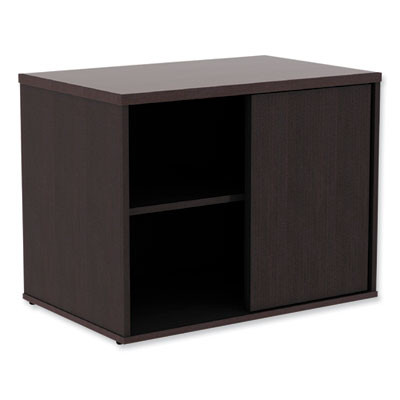 Alera Open Office Desk Series Low Storage Cabinet Credenza, Woodgrain Laminate, 29.5w x 19.13d x 22.78h, Espresso