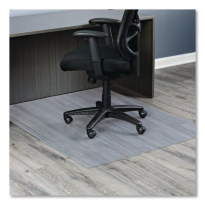 Non-Studded Chair Mat For Hard Floors, Rectangular, Straight Edges, 46" x 60", Clear