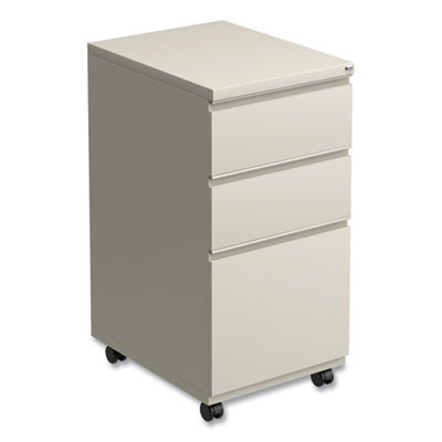 File Pedestal With Full-Length Pull, Left Or Right, 3-Drawers: Box/Box/File, Legal/Letter, Putty, 14.96" X 19.29" X 27.75"