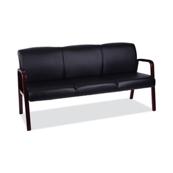 Alera Reception Lounge Wl Series 3-Seat Sofa, 65.13" x 26.13" x 33", Black