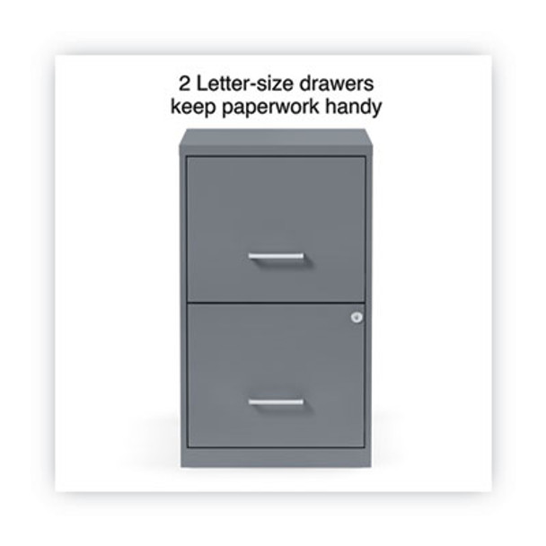 Soho Vertical File Cabinet, 2 Drawers: File/File, Letter, Charcoal, 14" X 18" X 24.1"