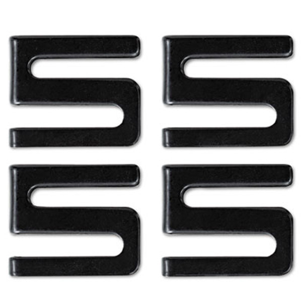 Wire Shelving S Hooks, Metal, Black, 4 Hooks/Pack