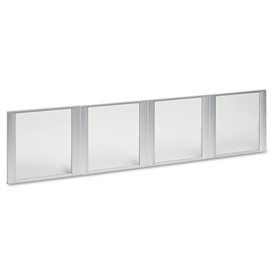 Glass Door Set With Silver Frame For 72" Wide Hutch, 17w X 16h, Clear, 4 Doors/Set