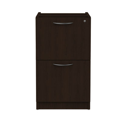 Alera Valencia Series Full Pedestal File, Left Or Right, 2 Legal/Letter-Size File Drawers, Espresso, 15.63" X 20.5" X 28.5"