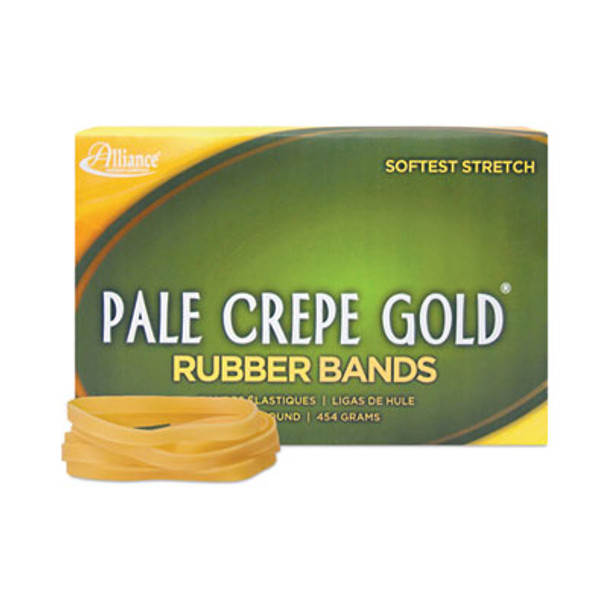 Pale Crepe Gold Rubber Bands, Size 64, 0.04" Gauge, Golden Crepe, 1 Lb Box, 490/Box