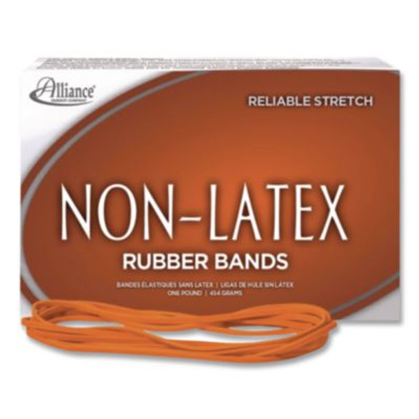 Non-Latex Rubber Bands, Size 117b, 0.04" Gauge, Orange, 1 Lb Box, 250/Box