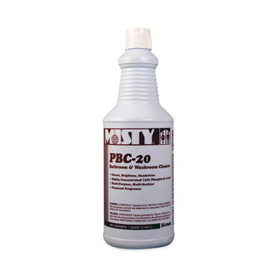 Pbc-20 Bathroom And Washroom Cleaner, Cherry Scent, 1 Qt Bottle, 12/Carton