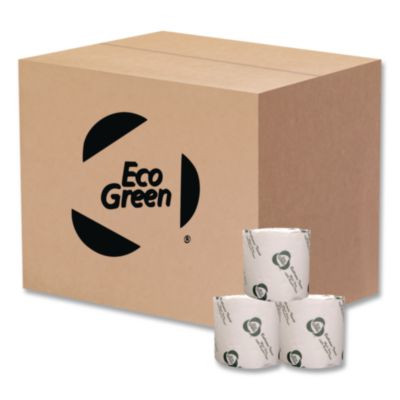 Recycled Two-Ply Standard Toilet Paper, Septic Safe, White, 600 Sheets/Roll, 48 Rolls/Carton