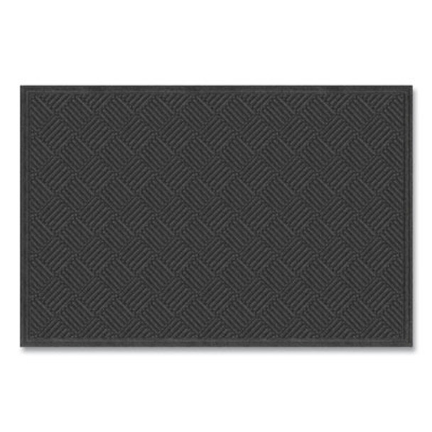 Ecomat Crosshatch Entry Mat, Rectangular, Charcoal Gray Crush-Resistant Ribbed Surface, 48" x 72"