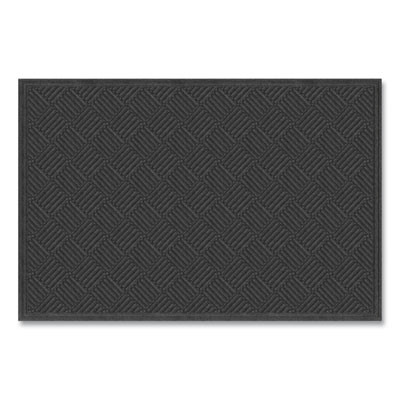Ecomat Crosshatch Entry Mat, Rectangular, Charcoal Gray Crush-Resistant Ribbed Surface, 48" x 72"
