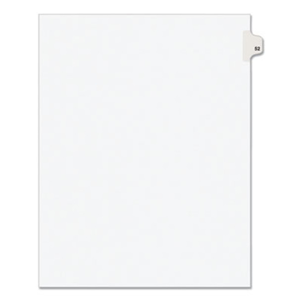 Preprinted Legal Exhibit Side Tab Index Dividers, Avery Style, 10-Tab, 52, 11 X 8.5, White, 25/Pack, (1052)