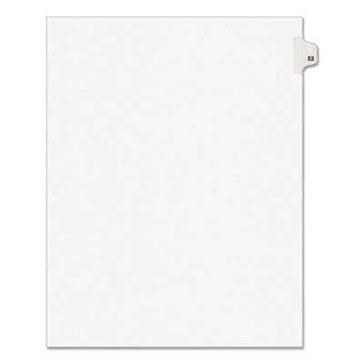 Preprinted Legal Exhibit Side Tab Index Dividers, Avery Style, 10-Tab, 52, 11 X 8.5, White, 25/Pack, (1052)
