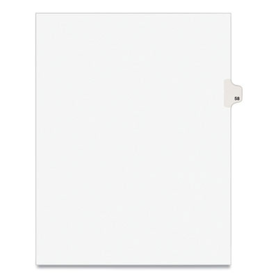 Preprinted Legal Exhibit Side Tab Index Dividers, Avery Style, 10-Tab, 58, 11 X 8.5, White, 25/Pack, (1058)