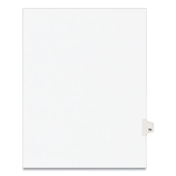 Preprinted Legal Exhibit Side Tab Index Dividers, Avery Style, 10-Tab, 70, 11 X 8.5, White, 25/Pack, (1070)