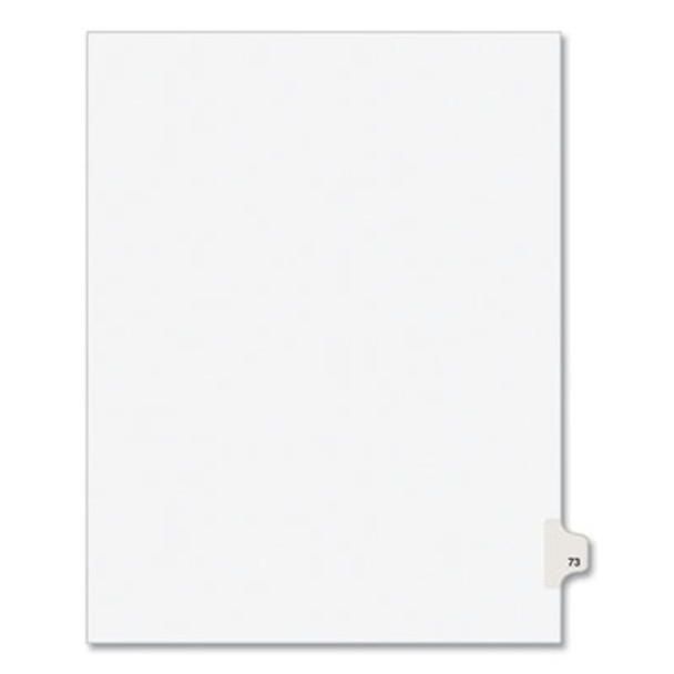 Preprinted Legal Exhibit Side Tab Index Dividers, Avery Style, 10-Tab, 73, 11 X 8.5, White, 25/Pack, (1073)