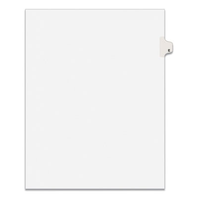 Preprinted Legal Exhibit Side Tab Index Dividers, Avery Style, 26-Tab, E, 11 X 8.5, White, 25/Pack, (1405)
