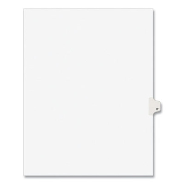 Preprinted Legal Exhibit Side Tab Index Dividers, Avery Style, 26-Tab, P, 11 X 8.5, White, 25/Pack, (1416)