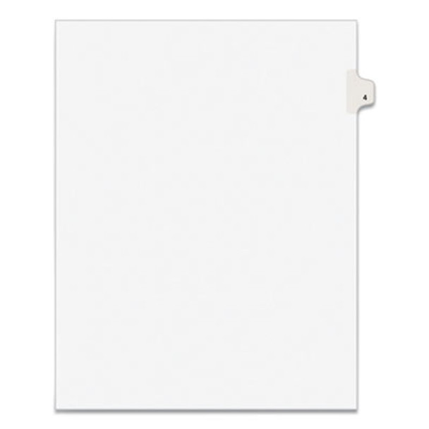 Preprinted Legal Exhibit Side Tab Index Dividers, Avery Style, 10-Tab, 4, 11 X 8.5, White, 25/Pack