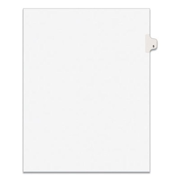 Preprinted Legal Exhibit Side Tab Index Dividers, Avery Style, 10-Tab, 5, 11 X 8.5, White, 25/Pack