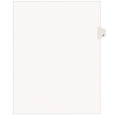 Preprinted Legal Exhibit Side Tab Index Dividers, Avery Style, 10-Tab, 7, 11 X 8.5, White, 25/Pack
