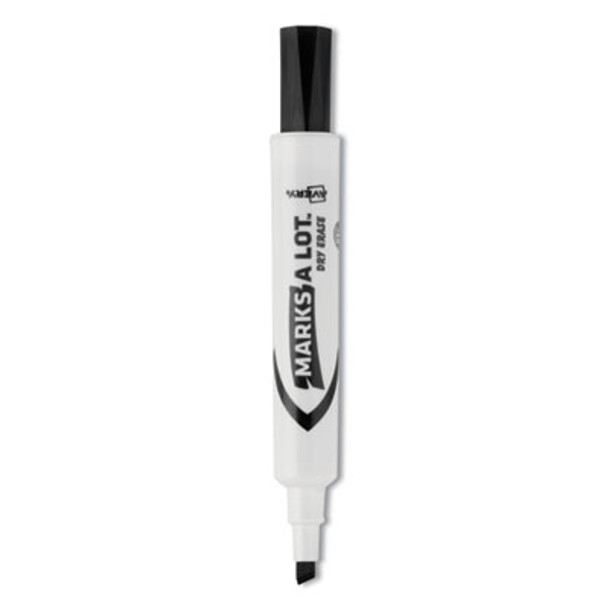 Marks A Lot Desk-Style Dry Erase Marker, Broad Chisel Tip, Black, Dozen (24408)