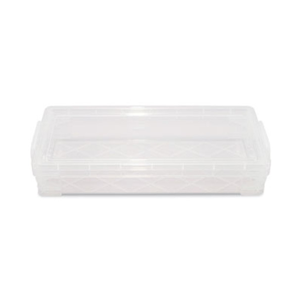 Super Stacker Pencil Box, 8.25" x 3.75" x 1.5", Clear