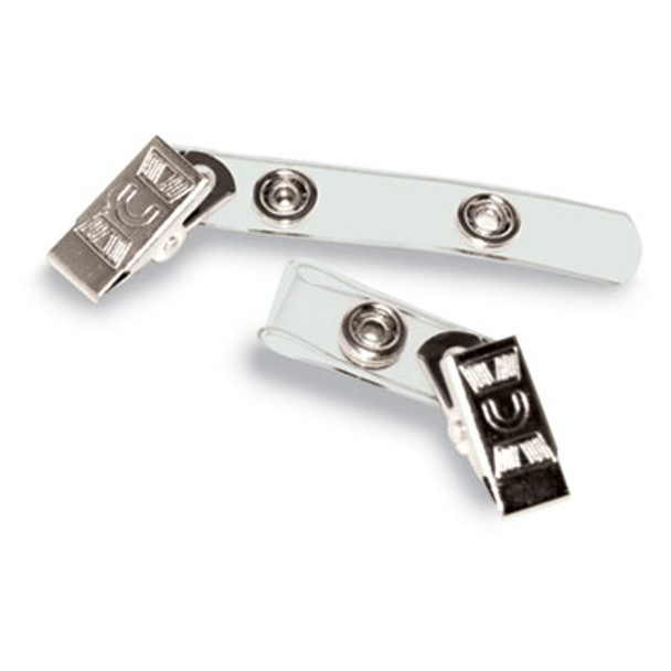 Badge Straps With Clips, 0.38" X 2.75", Clear, 100/Box