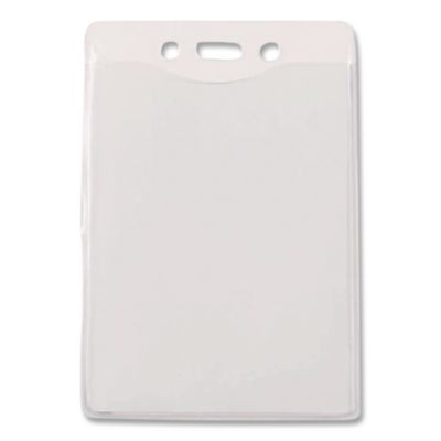 Security Id Badge Holders, Vertical, Pre-Punched For Chain/Clip, Clear, 2.63" x 4.38" Holder, 2.38" x 3.75" Insert, 50/Box