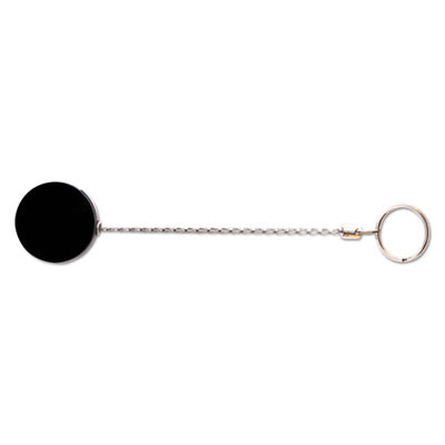 Heavy-Duty Retractable Id Card Reel, 18.5" Extension, Black/Chrome, 6/Pack