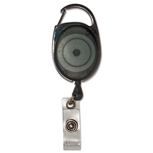 Carabiner-Style Retractable Id Card Reel, 30" Extension, Smoke, 12/Pack
