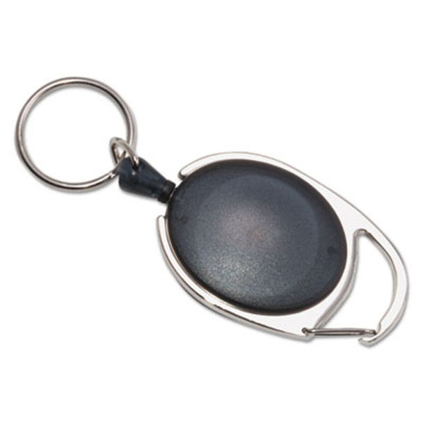 Carabiner-Style Retractable Id Card Reel, 30" Extension, Smoke, 6/Pack