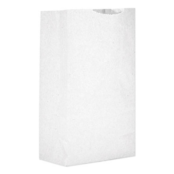 Grocery Paper Bags, 2# Size, 30# Basis Weight, 4.31" x 2.44" x 7.88", White, 6,000/Bundle
