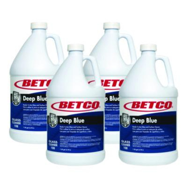 Deep Blue Glass And Surface Cleaner, Pleasant Scent, 1 Gal Bottle, 4/Carton