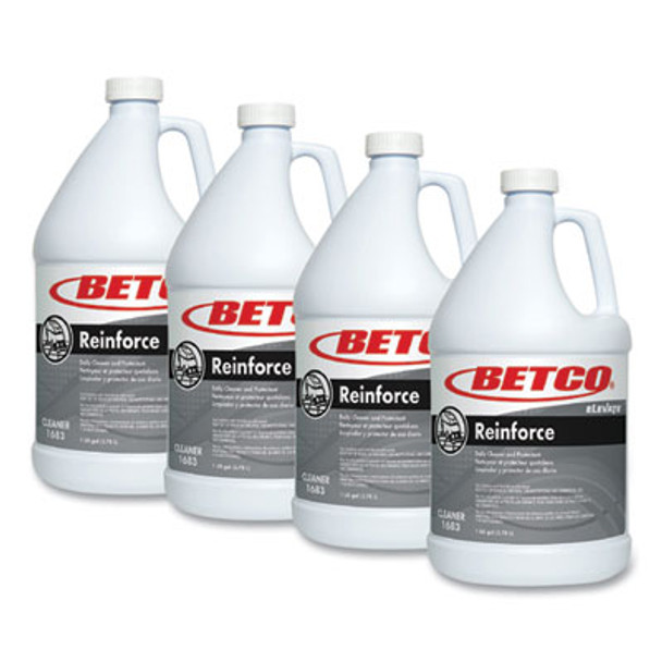 Reinforce Floor Cleaner And Protectant, Lemon Scent, 1 Gal Bottle, 4/Carton