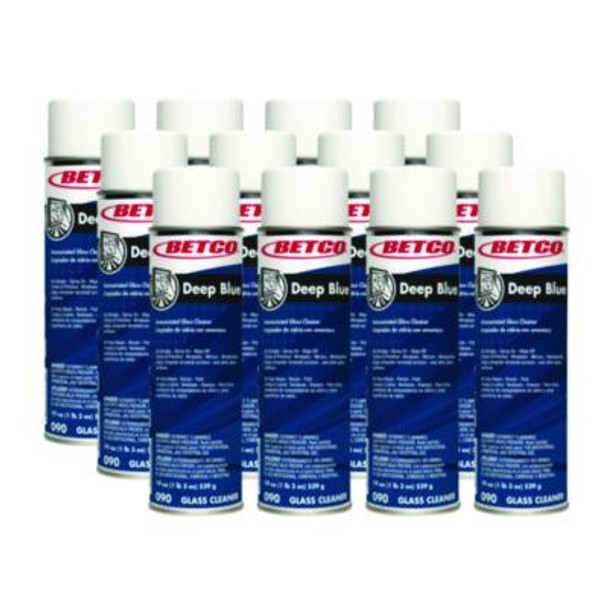 Deep Blue Glass And Surface Cleaner, Characteristic Scent, 19 Oz Aerosol Can, 12/Carton