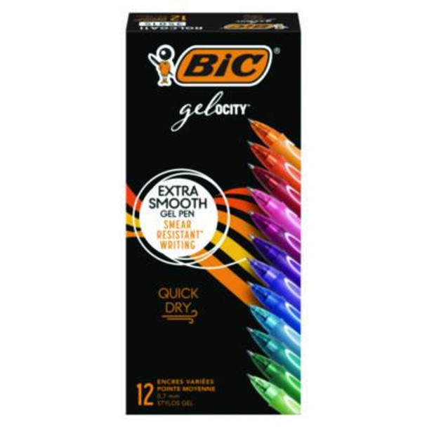 Gel-Ocity Quick Dry Gel Pen, Retractable, Fine 0.7 Mm, Assorted Ink And Barrel Colors, Dozen