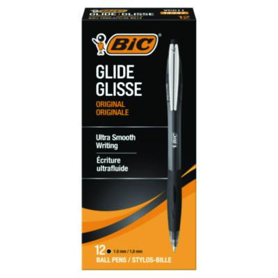 Glide Ballpoint Pen, Retractable, Medium 1 Mm, Black Ink, Smoke/Black Barrel, Dozen