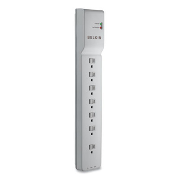 Home/Office Surge Protector, 7 Ac Outlets, 12 Ft Cord, 2,160 J, White