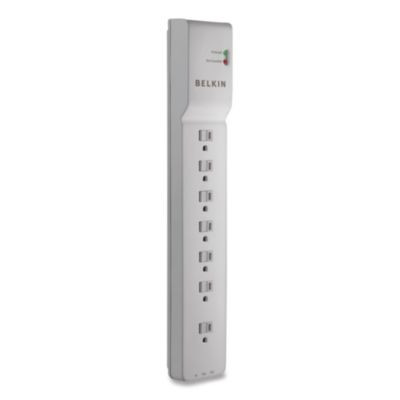 Home/Office Surge Protector, 7 Ac Outlets, 12 Ft Cord, 2,160 J, White
