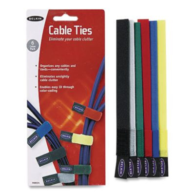 Multicolored Cable Ties, 6/Pack