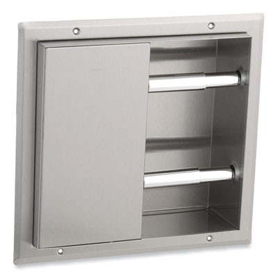 Partition-Mounted Multi-Roll Toilet Tissue Dispenser, 13.25 x 4 x 12.56, Stainless Steel
